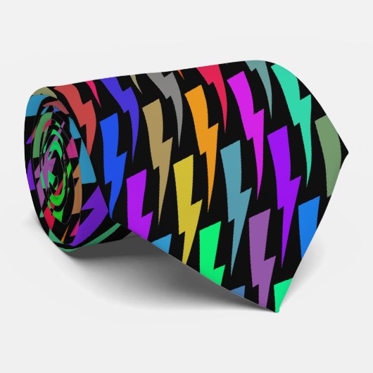 黒いネクタイの多彩の稲妻 ネクタイ (ロール)