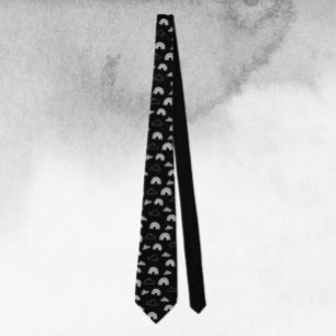 黒いネクタイの灰色の雲と虹 ネクタイ