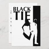 黒いネクタイの関係：男女シルエット 招待状 (正面/裏面)