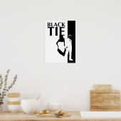 黒いネクタイ関係:男性と女性のシルエット ポスター (キッチン)
