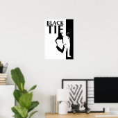 黒いネクタイ関係:男性と女性のシルエット ポスター (ホームオフィス)