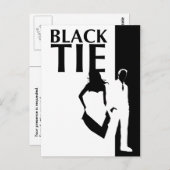 黒いネクタイ関係:男性と女性のシルエット ポストカード (正面/裏面)