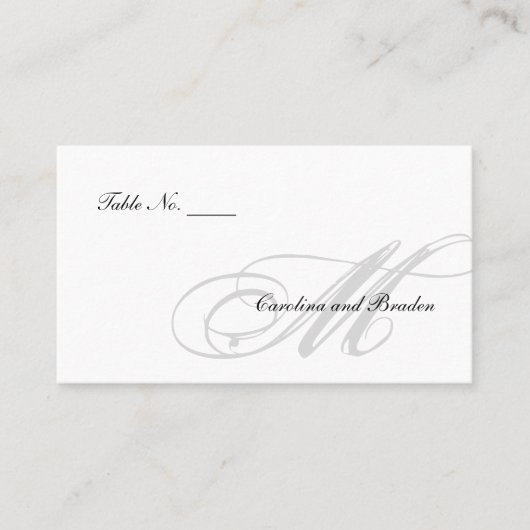 黒いネクタイ | ブラックホワイト | 護衛カード プレイスカード (正面)