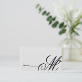 黒いネクタイ | ブラックホワイト | 護衛カード プレイスカード (スタンド正面)