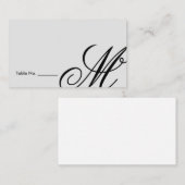 黒いネクタイ | ブラックホワイト | 護衛カード プレイスカード (正面/裏面)