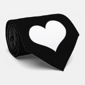 黒いネクタイ(白ハート) ネクタイ (ロール)