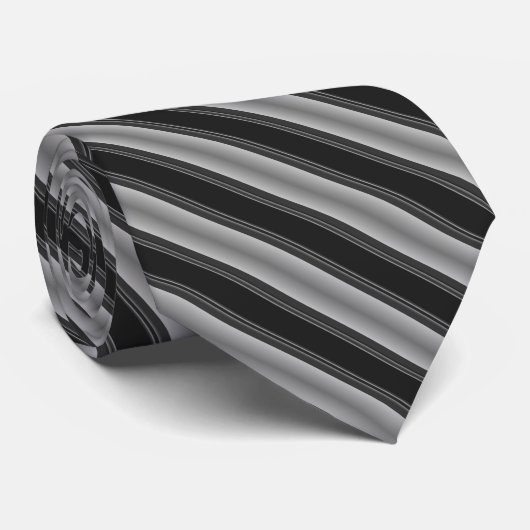 黒いネクタイ、銀色の金属ストライプ ネクタイ (ロール)