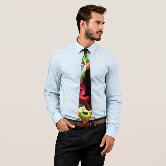 黒いネックタイのカラー旋回抽象芸術 ネクタイ (インサイチュ)