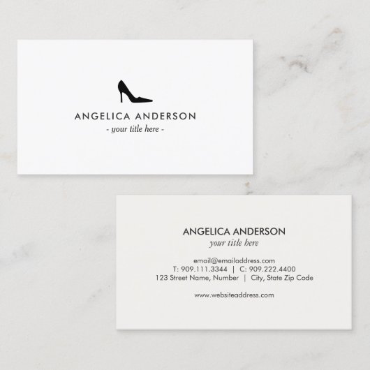 黒いハイヒールの靴の名刺 名刺 (正面/裏面)