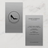 黒いハイヒールシューシルバー 名刺 (正面/裏面)