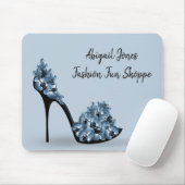 黒いハイヒール（花あり） マウスパッド (マウス)