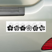 黒いハイビスカスの花の陰 バンパーステッカー (車上)