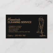 黒いハウスクリーニング専門の男性清掃員 名刺 (正面)