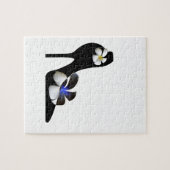 黒いハエレガントイヒールの靴。高fファンタジー ジグソーパズル (横)