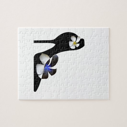 黒いハエレガントイヒールの靴。高fファンタジー ジグソーパズル (横)