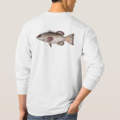 黒いハタ-白い長袖 Tシャツ (裏面)