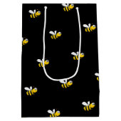 黒いハチが楽しくて可愛い ミディアムペーパーバッグ (裏面)