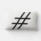 黒いハッシュタグ、 ランバークッション (裏面)
