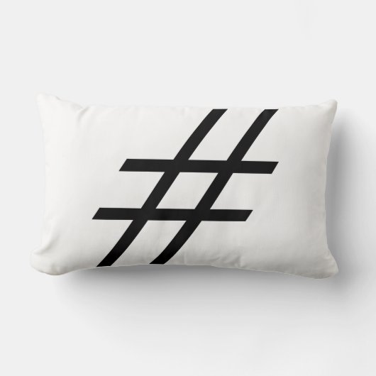 黒いハッシュタグ、 ランバークッション (正面)