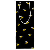 黒いハッピーなミツバチがかわいい楽しい ワインギフトバッグ (裏面)