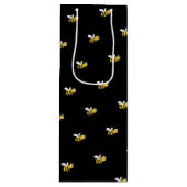 黒いハッピーなミツバチがかわいい楽しい ワインギフトバッグ (正面)