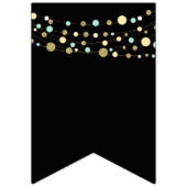 黒いハッピーバースデーバンティングフラグ、ライトグリッター バンティングフラッグ (第1の旗)