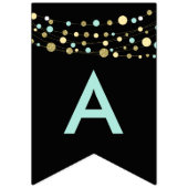 黒いハッピーバースデーバンティングフラグ、ライトグリッター バンティングフラッグ (第3の旗)