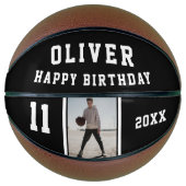 黒いハッピーバースデー写真 バスケットボール (正面)