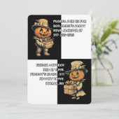 黒いハロウィンジャック・オ・ランタン 招待状 (スタンド正面)