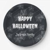 黒いハロウィン不気味カスタマイズ可能 ペーパープレート (正面)