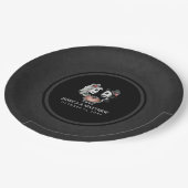 黒いハロウィン及び結婚式に一致させる白い骨組 ペーパープレート (アングル)