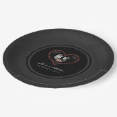 黒いハロウィン及び結婚式に一致させる白い骨組 ペーパープレート (アングル)