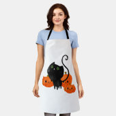 黒いハロウィン子猫 エプロン (着用した状態)