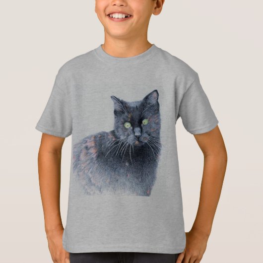 黒いハロウィン猫のTシャツ Tシャツ (正面)