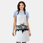 黒いハロウィン エプロン (着用した状態)