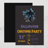 黒いハロウィン 怖い死神 招待状 (正面/裏面)