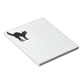 黒いハロウィーン猫シルエット裏打ち白紙 ノートパッド (アングル)