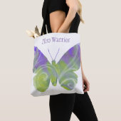 黒いハンドルが付いているFibro蝶トート トートバッグ (クローズアップ)