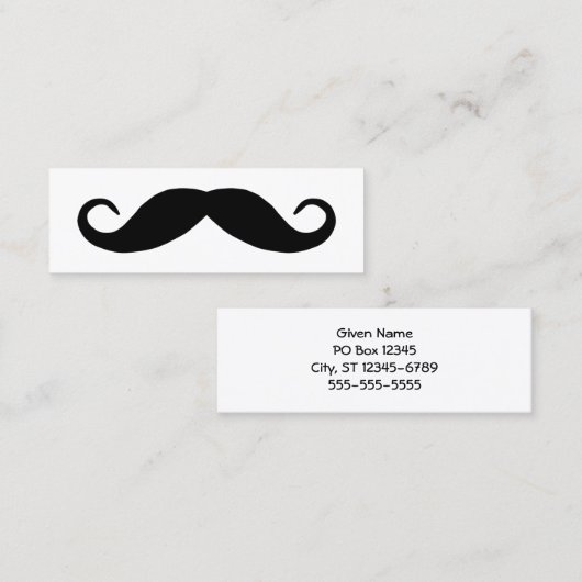 黒いハンドルひげ スキニー名刺 (正面/裏面)