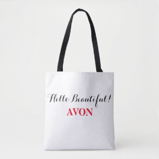 黒いハンドル付きのAvon "Hello Beautiful"トート トートバッグ