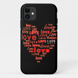 黒いハートおよび愛iphone 5の箱 iPhone 11 ケース