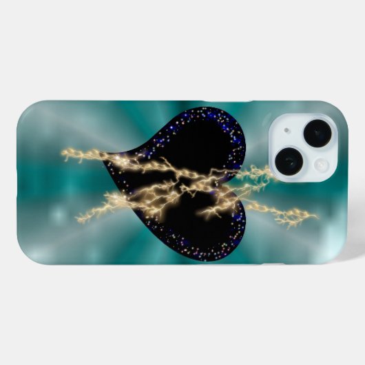 黒いハートと星の虹 Case-Mate iPhoneケース (裏面 (横))