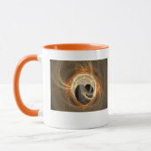 黒いハートと黄金の渦巻きラブマグとフラクタル マグカップ (左)