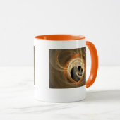 黒いハートと黄金の渦巻きラブマグとフラクタル マグカップ (正面右)