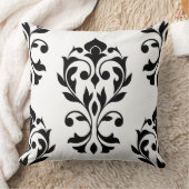 黒いハートのダマスク織2Way Lg Ptn II及び白 クッション (ブランケット)