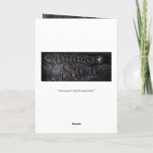 黒いハートの夜空のゴシック様式バレンタインデー シーズンカード (裏面)