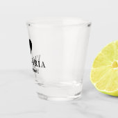 黒いハートの新婦付添人のパーソナライズな結婚式 ショットグラス (右)