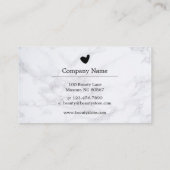 黒いハートの白い大理石の顧客のロイヤリティカード 名刺 (裏面)