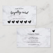 黒いハートの白い大理石の顧客のロイヤリティカード 名刺 (正面/裏面)