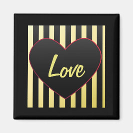 黒いハートの"Love"マグネット マグネット